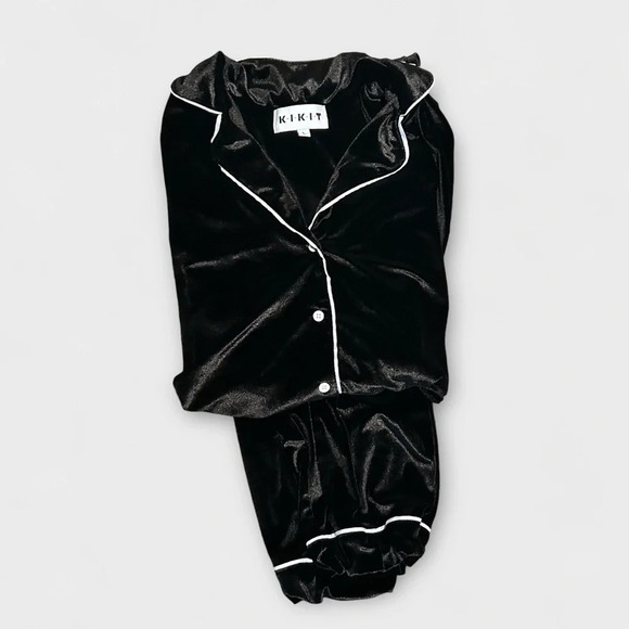 KIKIT Nordstrom Womans Luxurious Long Sleeve Sleepwear Velour Pj Set Size Large - Picture 2 of 9